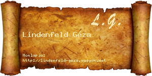 Lindenfeld Géza névjegykártya